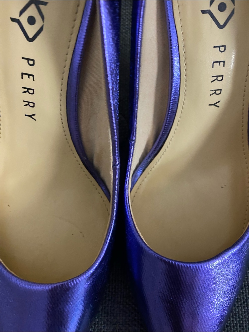 Katy Perry Metallic Closed Toe Purple Heels Size 7.5M Used - Picture 4 of 8